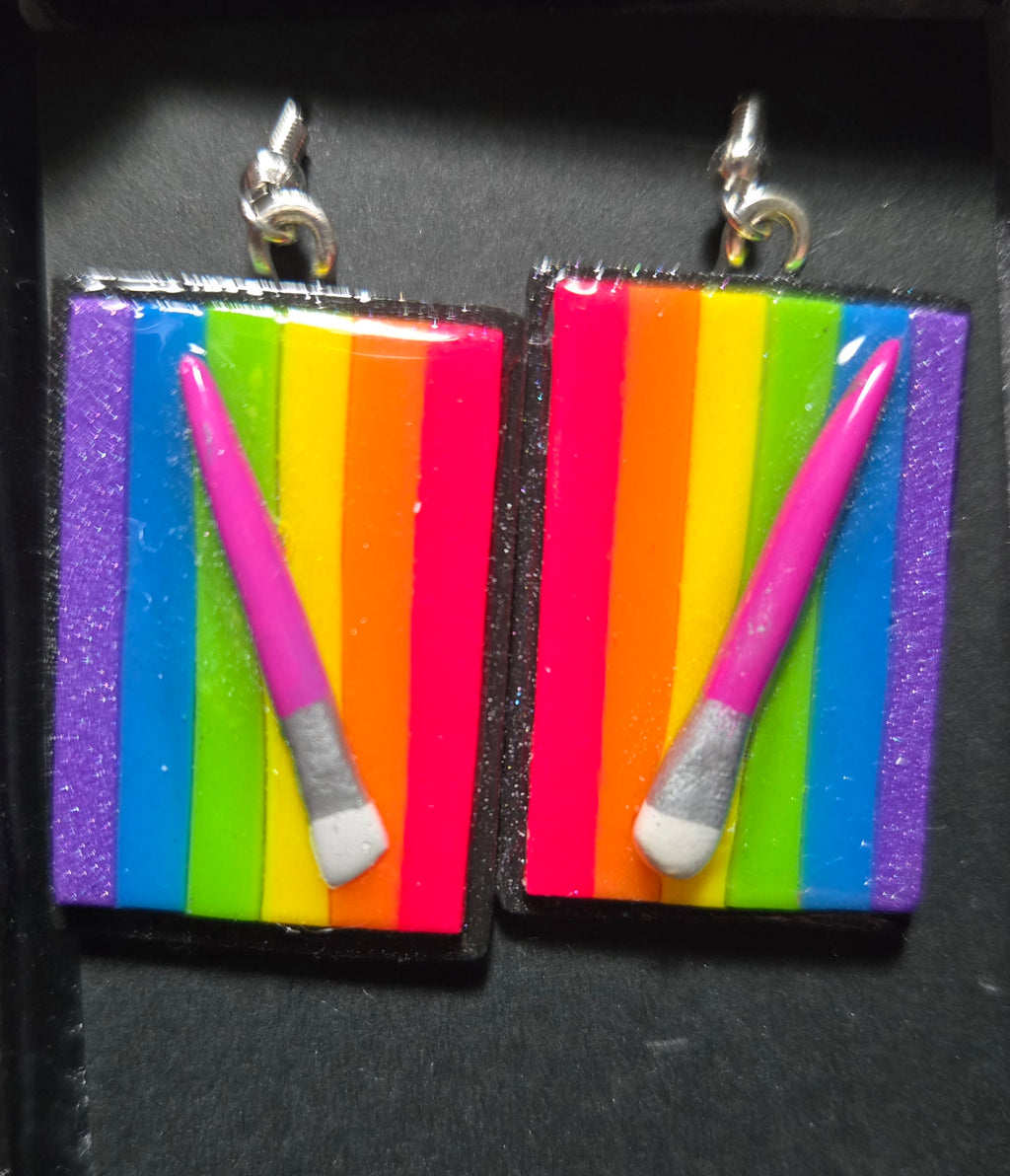 2" Split Cake Earrings with brush