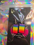 Vertical Rainbow Split Cake Earrings