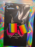 Rainbow Split Cake Earrings